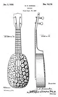 Pineapple Ukulele Patent - 1928