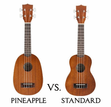 Pineapple Soprano Ukulele vs. Standard Body Shape Ukulele