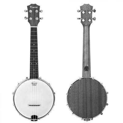 Banjo ukulele with geared tuners.