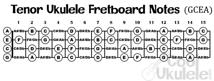 tenor ukulele fretboard notes